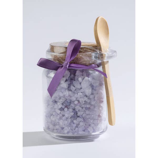 Bath Salts in Glass Honey Jar - Lavender