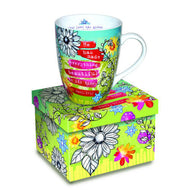 Floral Ceramic Curvy Mug